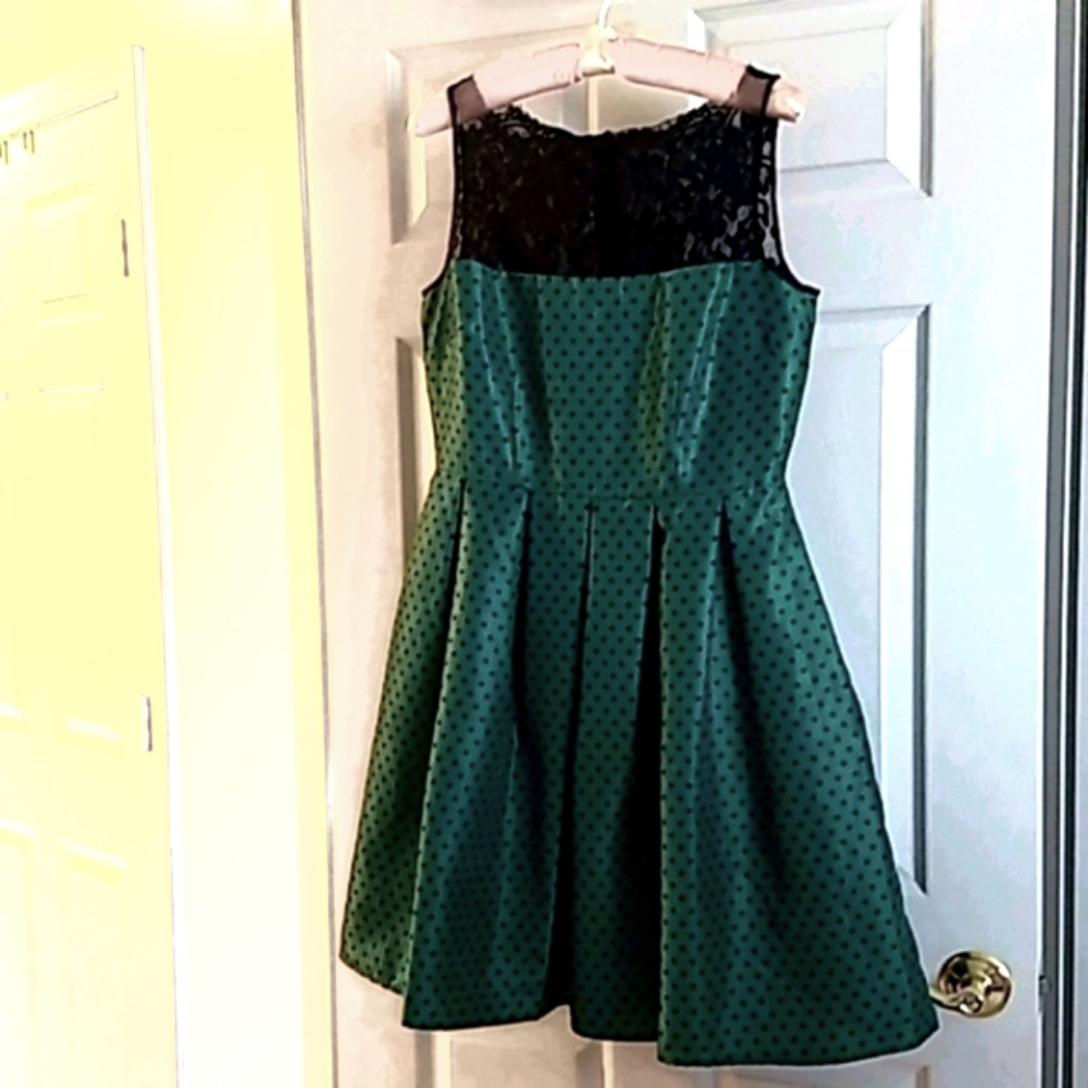 Taylor Polka Dot Fit and Flare Dress 10